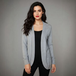 Alloy Small Grey Long Sleeve Cardigan Sweater